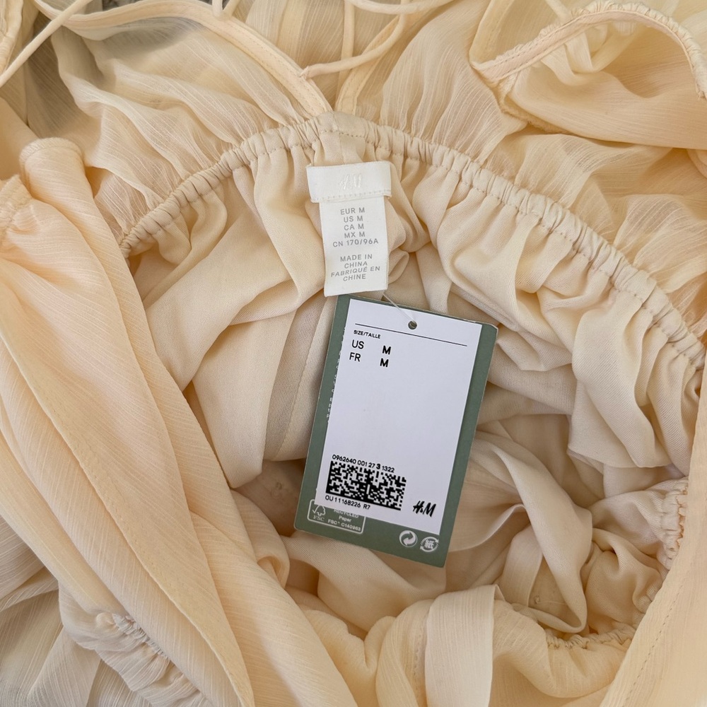 H&M Cream Bohemian Chiffon Festival Maxi Dress - Picture 5 of 6